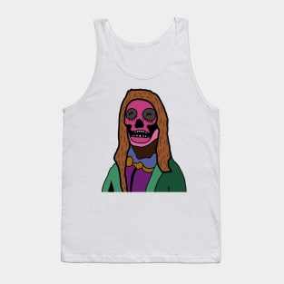 drawing skull lady woman Tank Top